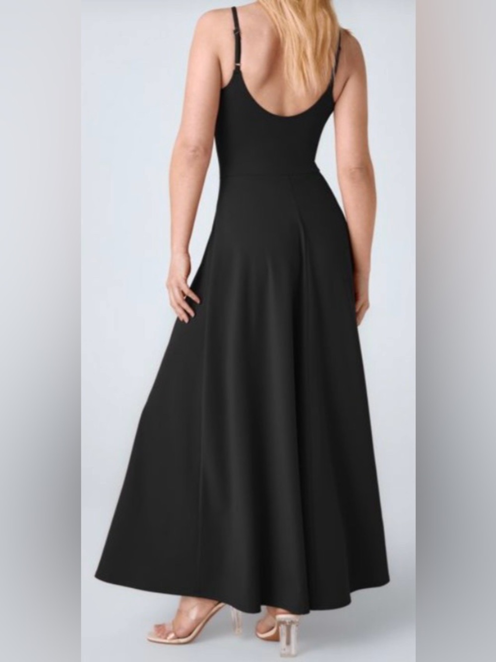 LARGE.   HALARA STRAPPY FRONT TWISTED FLOWY RESORT MAXI DRESS - Picture 2 of 8